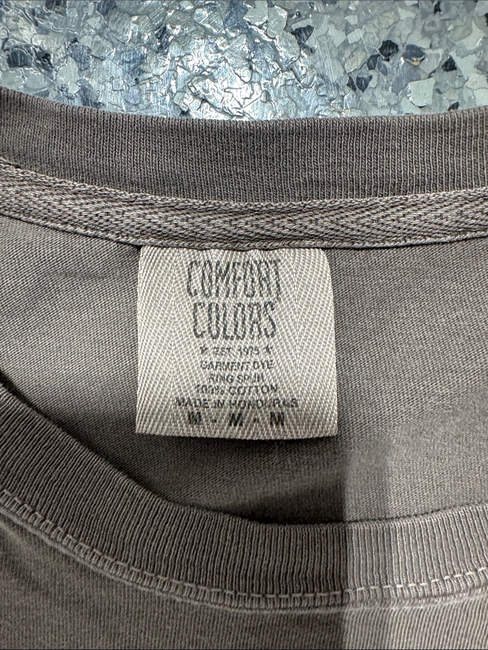 Comfort Colors Brown Tee with Yellow Chest Logo - Picture 3 of 5